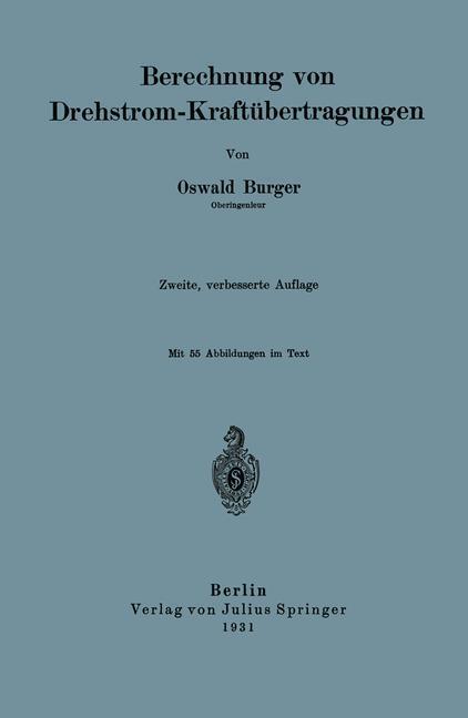 Berechnung Von Drehstrom-kraftübertragungen | Buch | 9783642895951