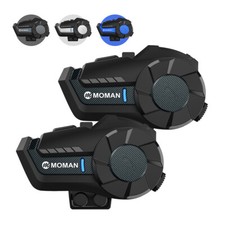 2 Pack Moman H2Pro Motorcycle Helmet Wireless Intercom Headset Noise Reduction