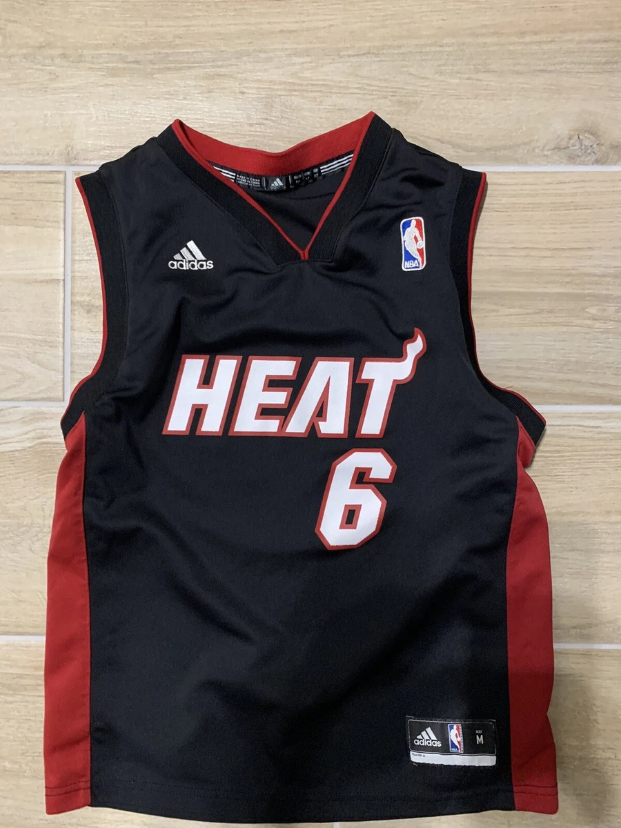 Youth Miami Heat LeBron James adidas Black Replica Road Jersey