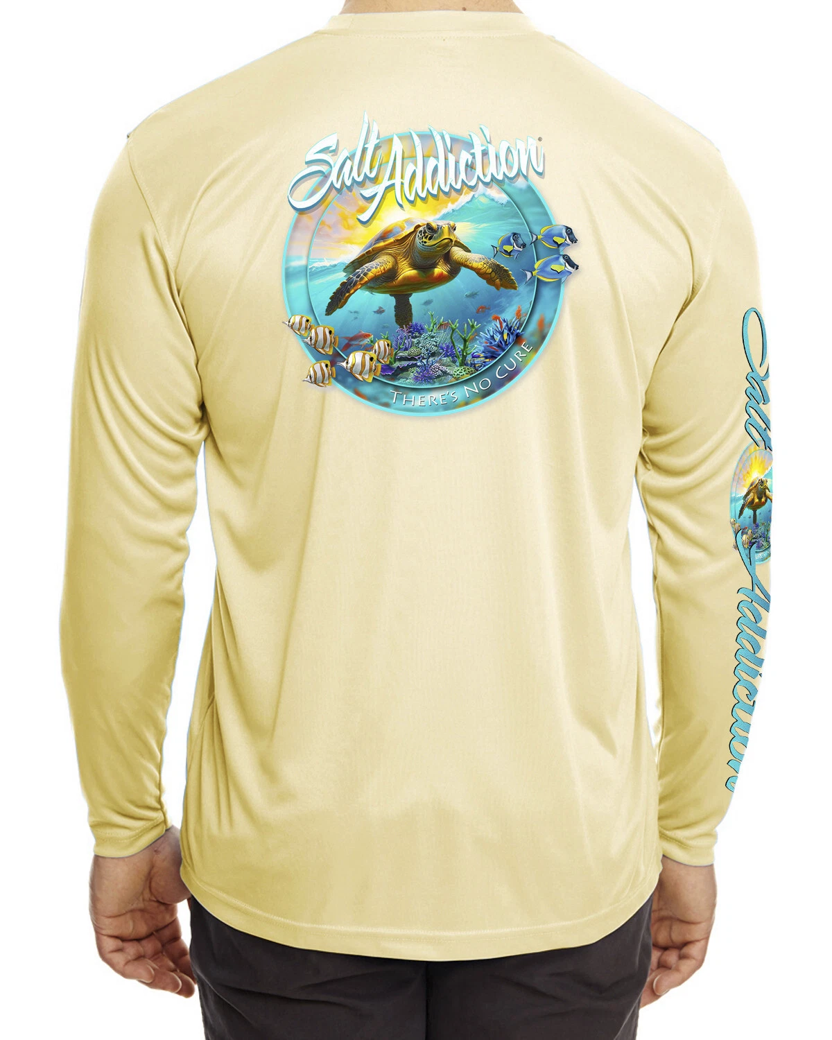 Turtle Fishing Performance t shirt Salt Addiction long sleeve 50+ uv