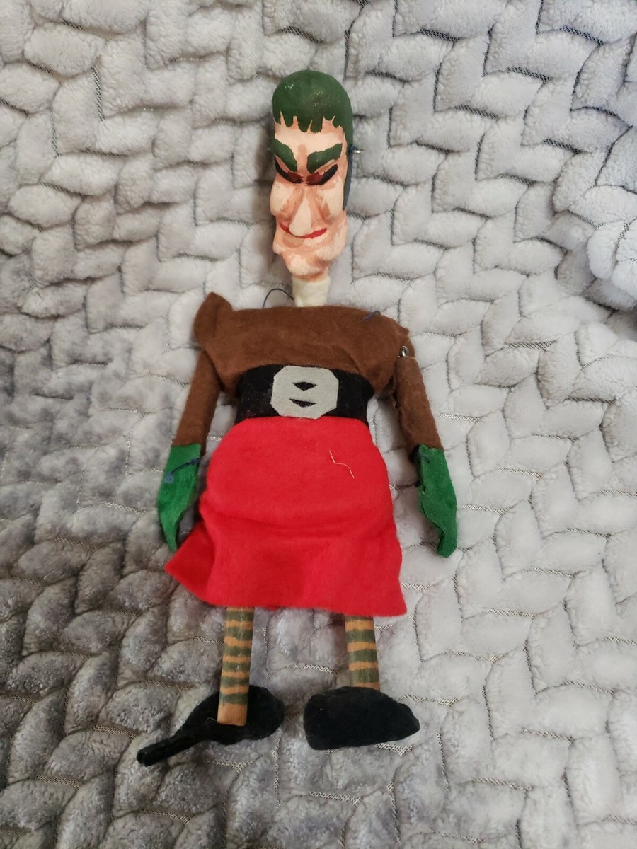 Vintage Homemade Willy Wonka Oompa-Loompa Puppet Doll 10 1/4