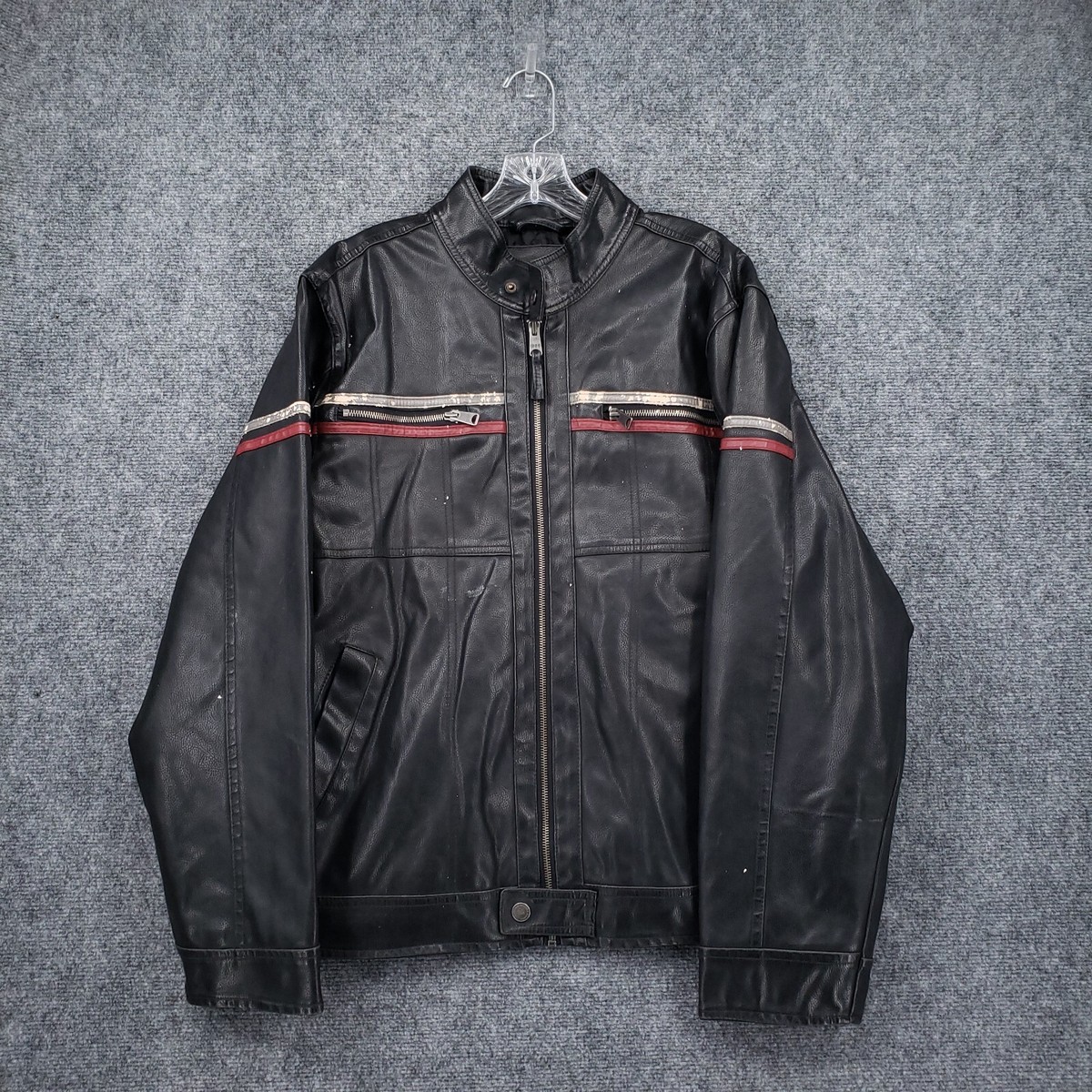 VINTAGE Arizona Jacket Mens L Large Black Faux Leather VINTAGE Arizona Jacket Mens L Large Black Faux Leather
