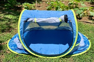 Nequare Blue and Lime Green Baby Beach Tent Easy PopUp SunShade with Bug Net