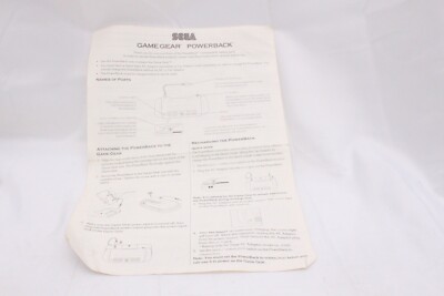 Sega Game Gear - Powerback - Manual Only 