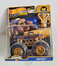 Hot Wheels 2025 Monster Trucks Trophy Champions Bigfoot 50th Blue/Gold  1:64th