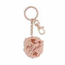 Disney Parks Little Mermaid Ariel Life is Sweet Make a Splash Rose Gold Keychain