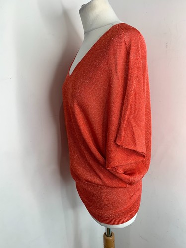 Roberto Collina metallic Knit Tunic jumper top UK 8 10 VGC orange drape slouch - Picture 5 of 8