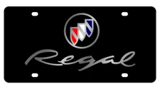 Black Buick Regal Lazer Tag Etched Logo Premium Acrylic License Plate Licensed