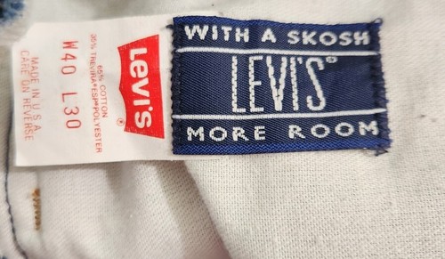 Vintage Levis Jeans Men Size 40x30 Blue With a Skosh More Room Black Tab USA - Picture 7 of 8