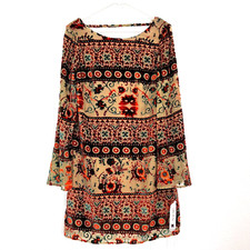 Nordstrom Willow & Clay Floral Velvet Dress Multicolor Boho Women Medium New