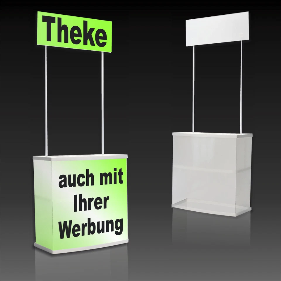 EDS-WERBEMEDIEN Promotionstand Werbetheke Messetresen Verkaufstresen Stand mit Schild Messetheke