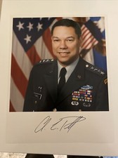 COLIN POWELL SIGNED 8X10 PHOTO ARMY GENERAL SECRETARY OF STATE GEORGE BUSH