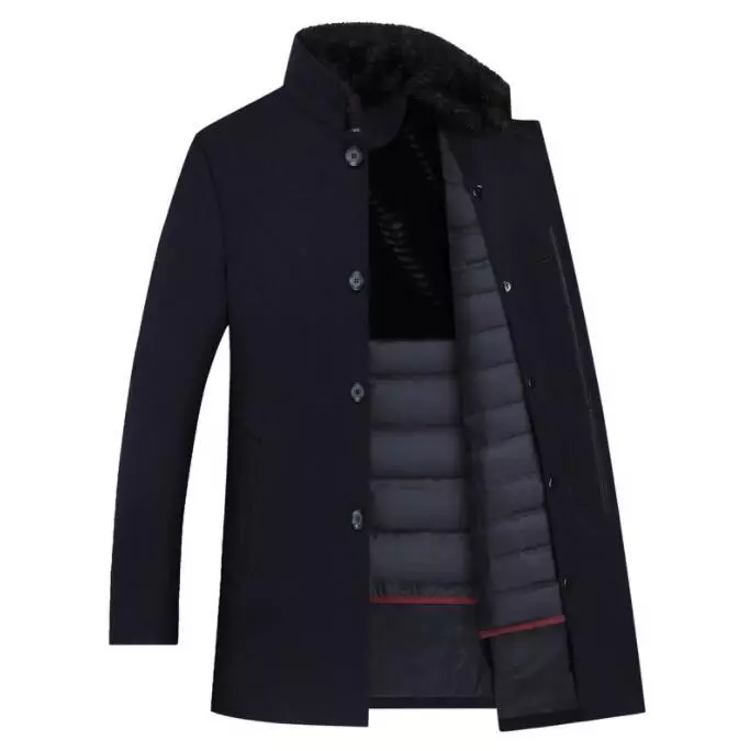 Down lined wool coat discount