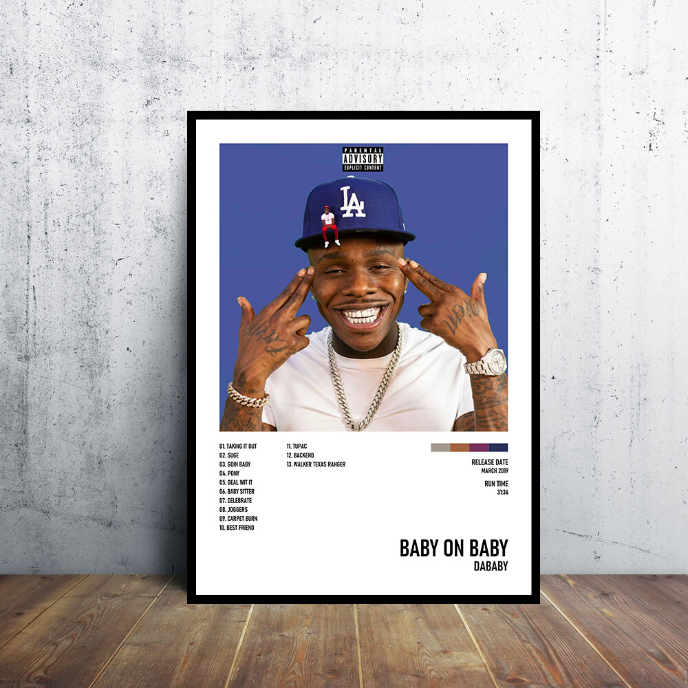 Baby on Baby DaBaby Album Poster 24x36" Custom Canvas Print Music Poster