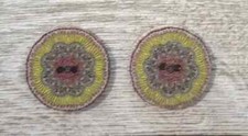 boho wood flowers sewing buttons 2 holes 1 inch brown (set #20004)