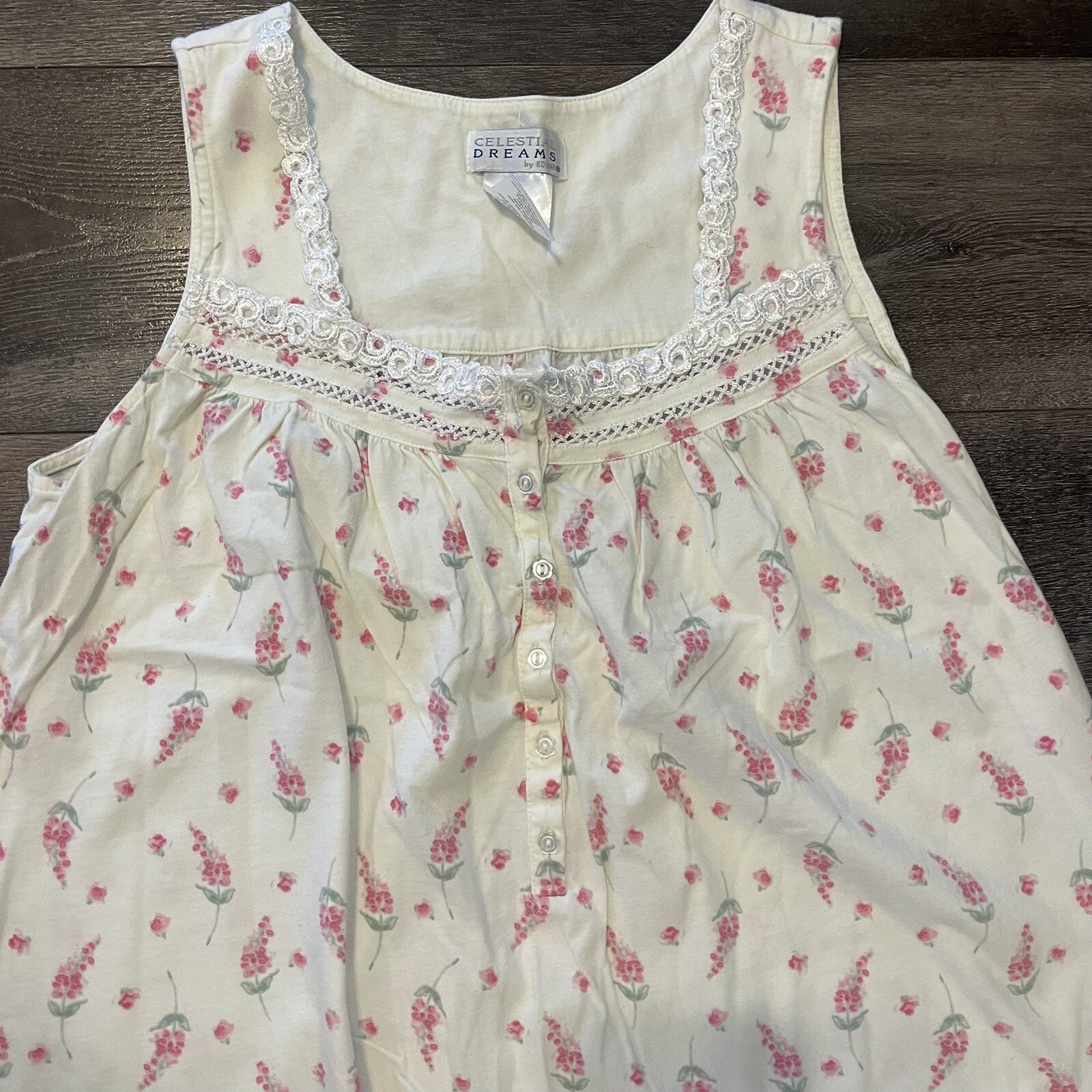 Celestial Dreams Nightgown Sleep Dress Small Sleeveless White Pink eBay