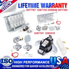 Dryer Heating Element Thermostat Fuse Kit For Whirlpool Kenmore 3977767 3387134