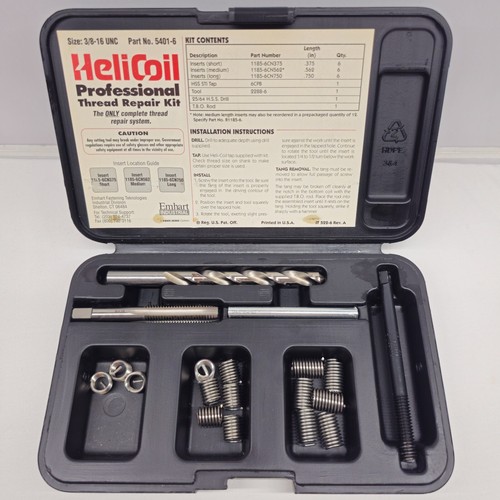 Helicoil 54016 Professional Thread Repair Kit Size 3/816 UNC eBay