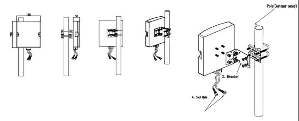2600Mhz 1800Mhz 800Mhz LTE 4G 3G Gsm Antenna Amplificatore 2x SMA Router Attacco - Immagine 4 di 4