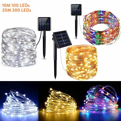 10-20M LED Solar Fairy String Light Waterproof Party Xmas Garden Outdoor Decor K