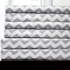 Sweet Home Collection 1500 Count 6 Piece Chevron Bedroom Microfiber Sheet Set