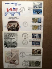 4 DIFFERENT COMBO FDC’S WITH STAMPS FROM OTHER COUNTRIES #1131, 1690, 1721, 2052