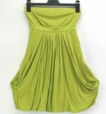 Gianni Bini Women's XS Bright Neon Green Tube Top Pleated Hang Drape Dress  | eBay