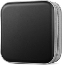 CD/DVD Case Wallet, 48 Capacity, Black, Plastic, Portable, Lightweight Black