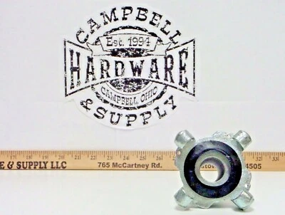 NECO 1-1/4" Global Air Hose Fitting, 4 Lug Steel Crows Foot Barb Compressor Fitting