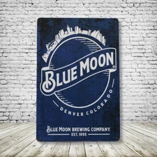 Blue Moon Beer Vintage Style Tin Bar Sign Poster Man Cave Collectible New
