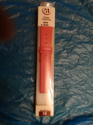 Uhrenarmband MARBURGER Echt Leder Rot 18 mm Qualität Neu Original