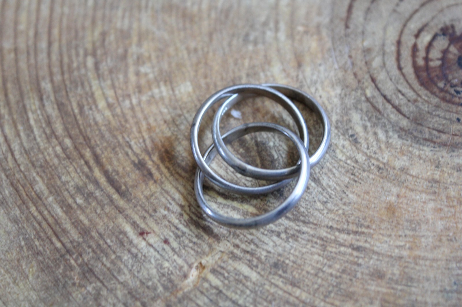 3 Sterling Silver interlocking rings Ring size 7 - image 4