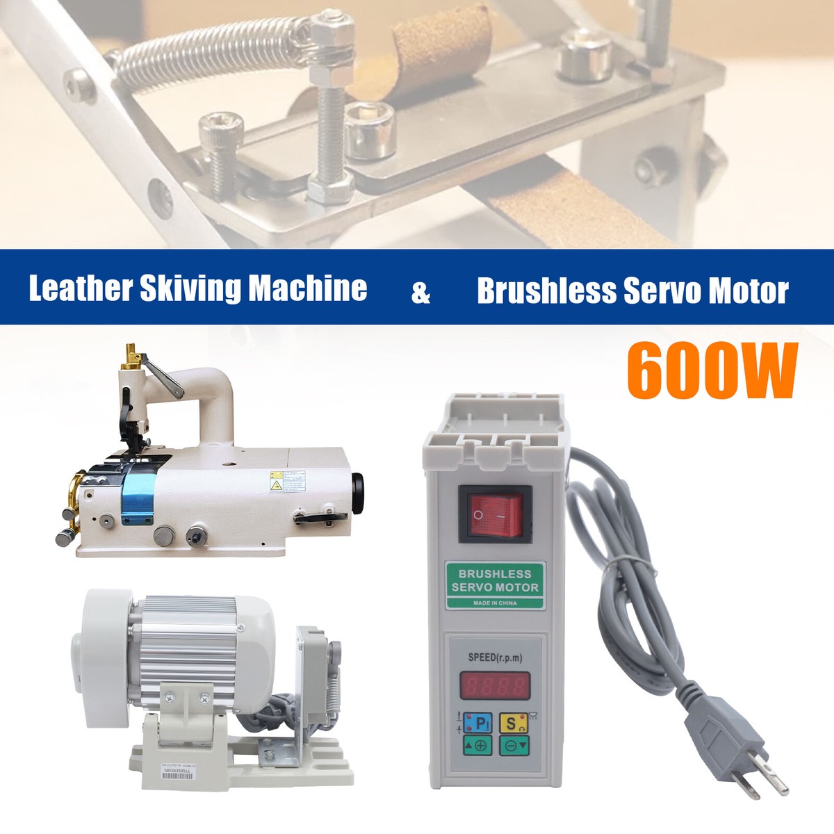 SM-801 Electric Leather Peeling Skiving Machine & 600W Brushless