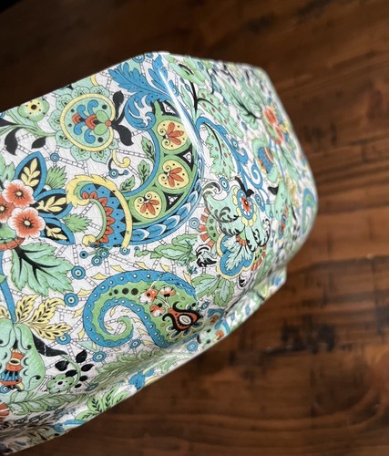 Empire Ware Chintz Bowl Fruit Large England Green Blue Black Octagonal Art Deco - Picture 15 of 15