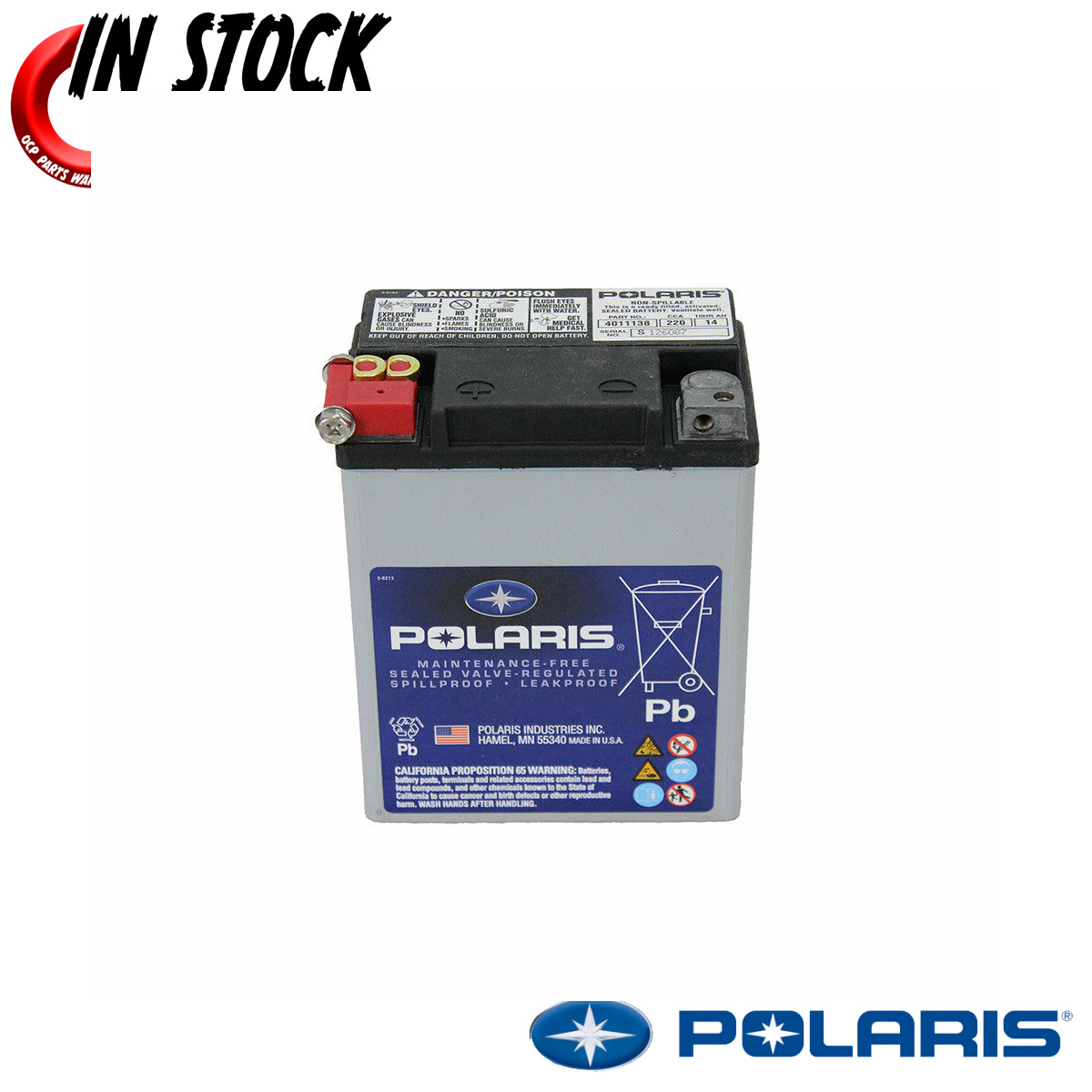 POLARIS 4011138 Sealed Battery 14 AH 2015 400 HD Touring SP EFI EPS RZR ...