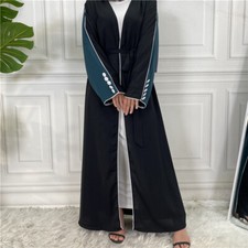 Muslim Women Dubai Open Cardigan Kimono Long Dress Abaya Kaftan Moroccan Ramadan
