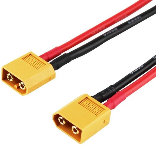 Lot de 2 câbles de charge XT60 30cm, câble silicone 14AWG, femelle et fiche b... - Photo 4/5