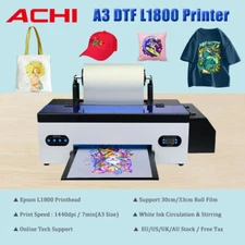 ACHI Epson L1800 A3 DTF Flatbed Printer Direct to Film For T-shirt Heat Transfer