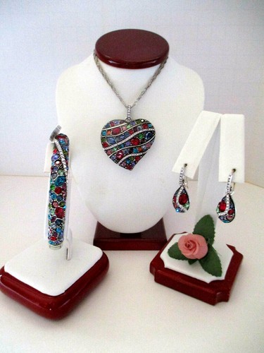 Brighton"TRUST YOUR JOURNEY"Heart Necklace-Earring-Bracelet Set ($338) NWT/Pouch - 第 1/8 張圖片