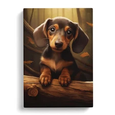 Dachshund Digital Canvas Wall Art Print Framed Picture Decor Living Room Bedroom