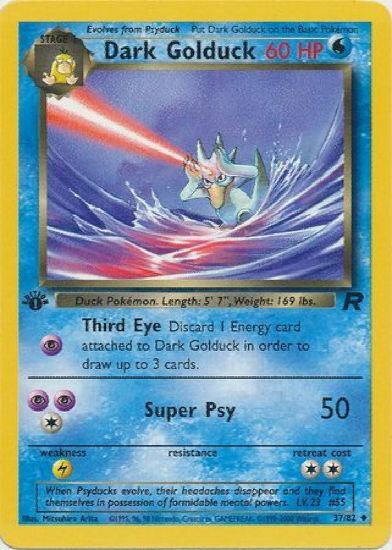 dark golduck pokemon card value Pokemon cards Dark Golduck 003/020R 1st Edition Team Rocket 2004 Japanese