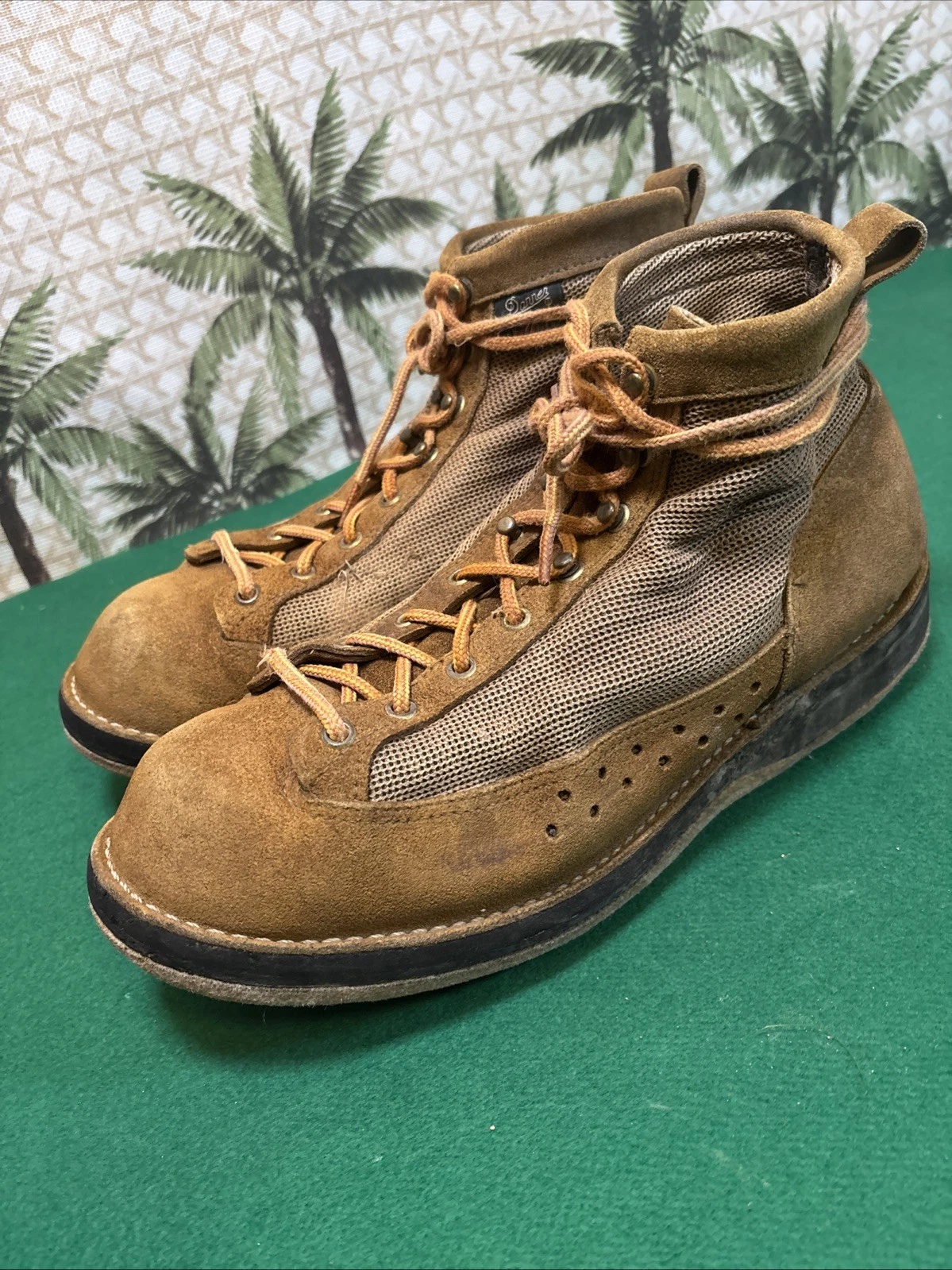 DANNER River Gripper Felt Sole Studded Fly Fishing Wading Leather Boots Mens 11