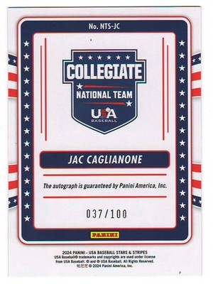 Jac Caglianone 2024 Stars & Stripes Blue Auto SN#d 037/100 Kansas