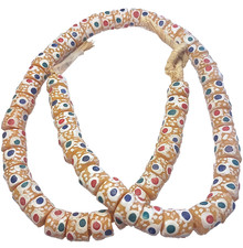 Beads, Recycled Glass Strand, 23 Inches, Avg 13 mm, 57 Pcs, 3 mm Holes, Ghana
