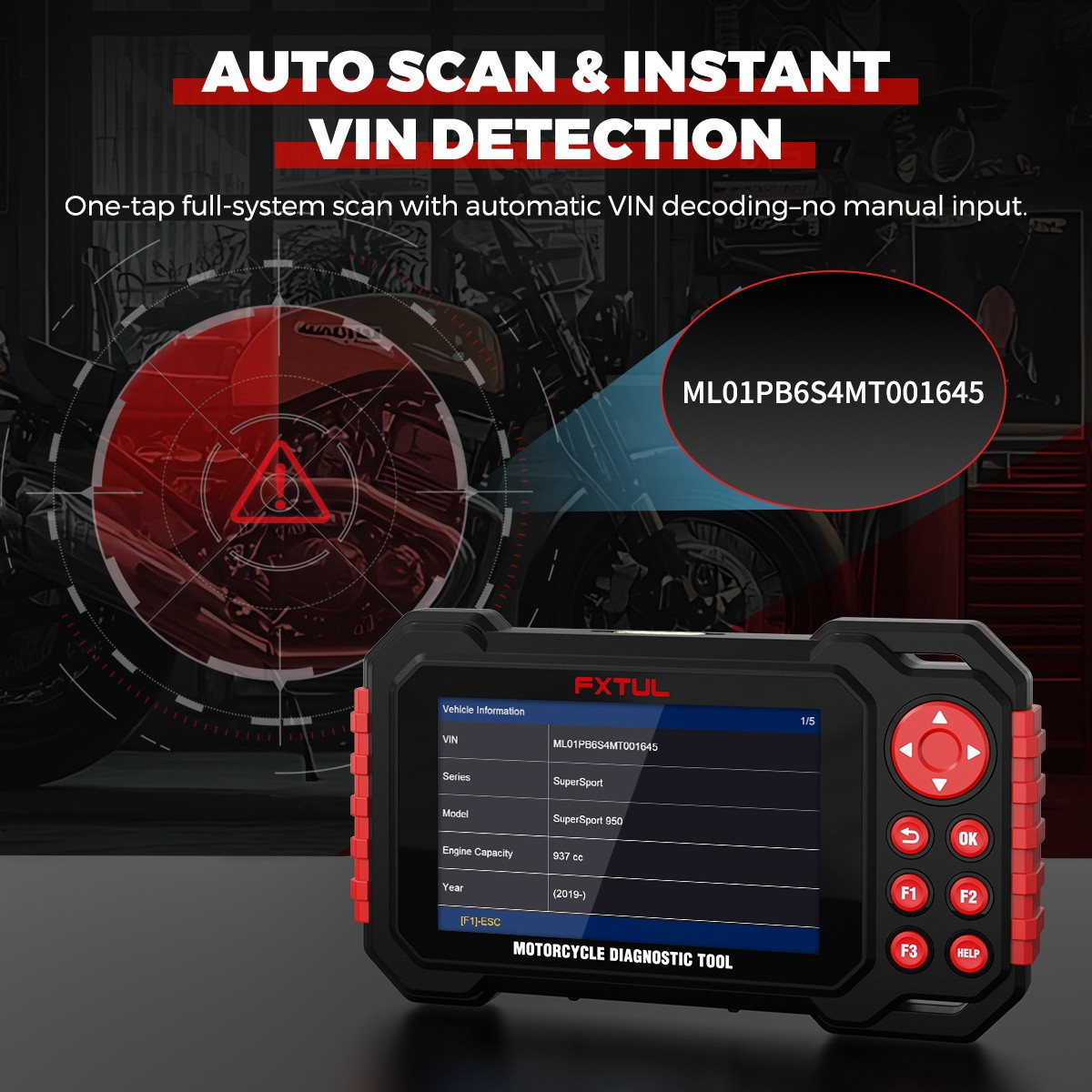 FXTUL M7 Motorcycle Code Reader & Diagnostic tool Obd Scanner