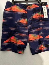 Hurley Phantom Board Shorts Mens 32 Navy Sunset Palm Print 9  Inseam Beachwear