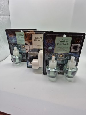 4 Koze Place Tranquil Waters And Sea Salt Oil Refills And 1 Plus In Oil Warmer 