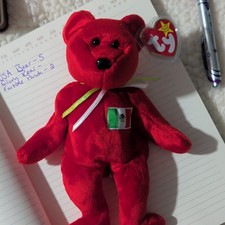 Ty Beanie Babies Osito Red Bear Plush w/ Mexico Flag Ribbon 1999 Vintage