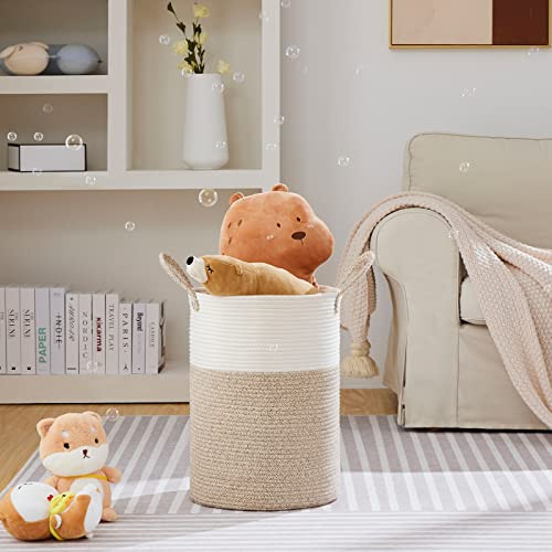 Large Laundry Hamper, Tall Woven Rope Storage Basket for Blanket, Toys, Dirty - Picture 3 of 7