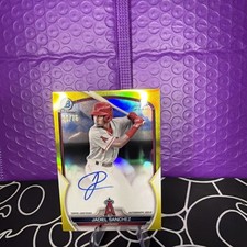 JADIEL SANCHEZ 2023 BOWMAN CHROME 1ST AUTOGRAPH YELLOW AUTO 30/75